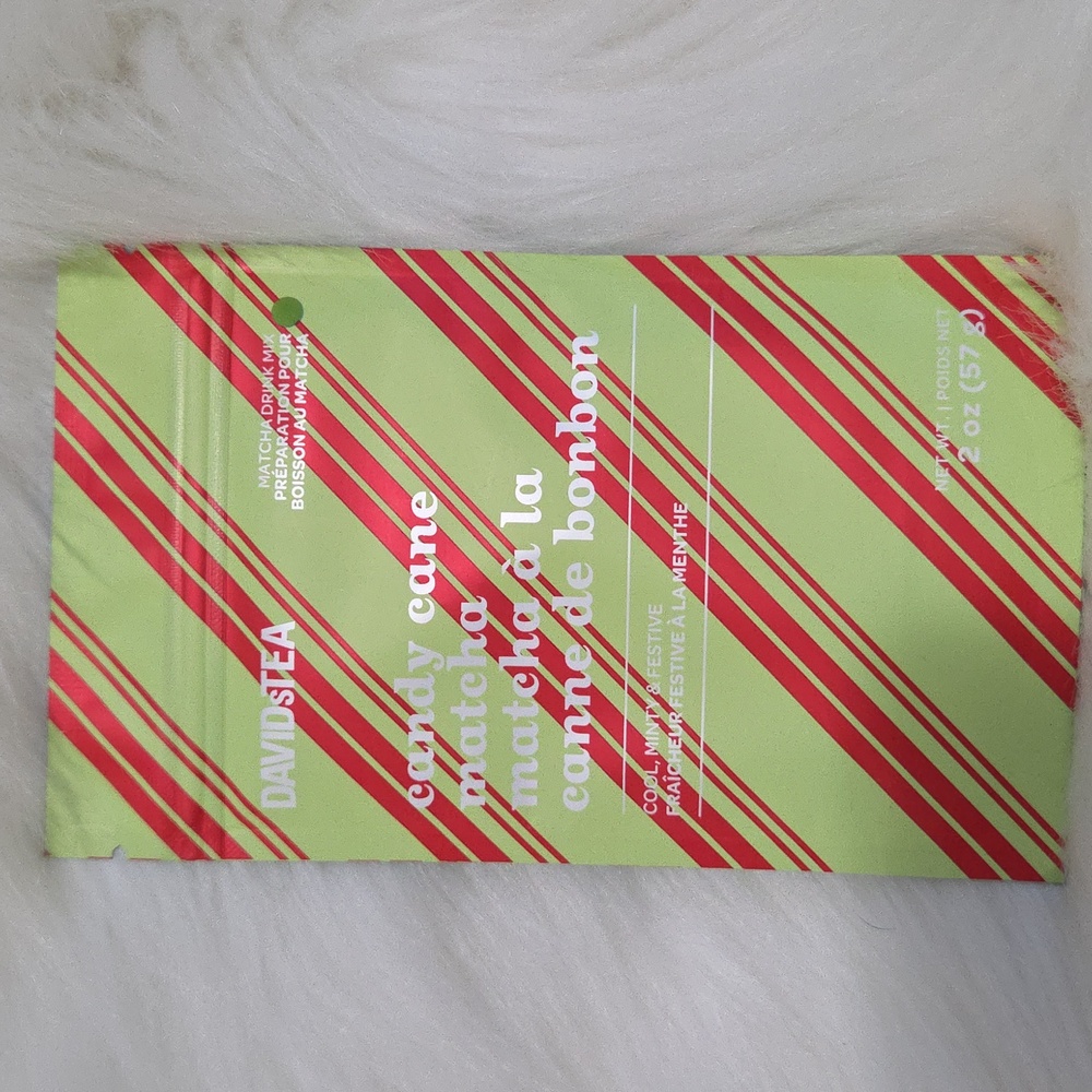 2/$25 Sealed Davidstea CANDY CANE MATCHA Drink Mix 50g *Retired* Davids Tea